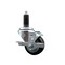 Service Caster 3'' SS Black Poly Swivel 1-1/8'' Expanding Stem Caster with Brake SCC-SSEX20S314-PPUB-BLK-TLB-118 - alternate 1